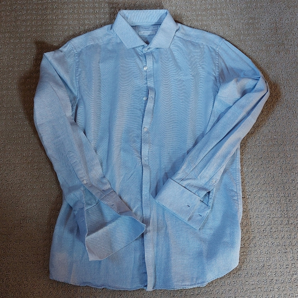 Primark Men's Light Blue Button Down Shirt 16"
